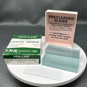 Vintage 30+ Van Lab Microscope Slides 3" X 1" Precleaned Glass VWR Scientific